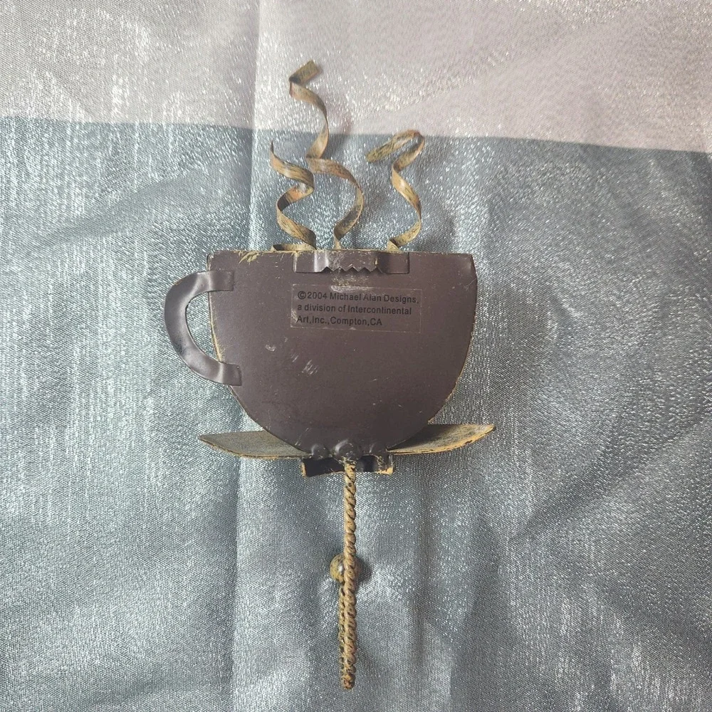 Michael Alan Designs 2004 Latte Cup Metal Wall Hook Rustic Coffee Cafe Decor
